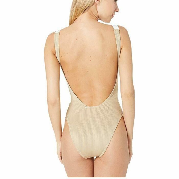Derek Lam 10 Crosby Rib Knit Color Block Swimsuit - Picture 2 of 5